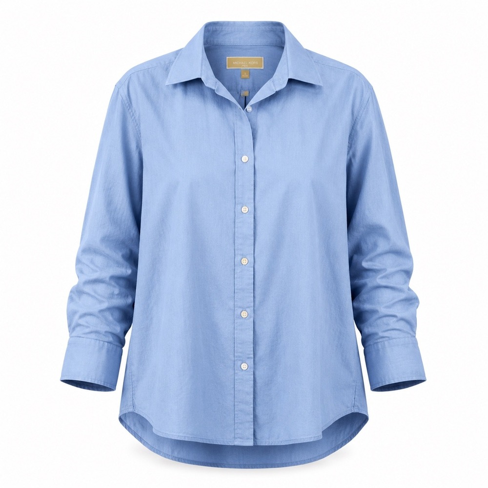 Michael Kors Button Down XL Cotton Classic Preppy Business Casual Blue Shirt
